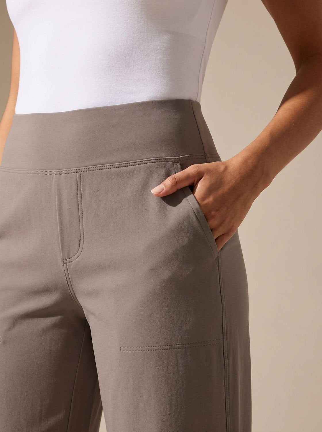 Elisabeth | Women’s High-Waist Wide-Leg Trousers with Elastic Waist & Pockets