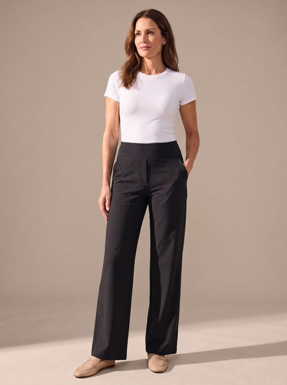 Elisabeth | Women’s High-Waist Wide-Leg Trousers with Elastic Waist & Pockets