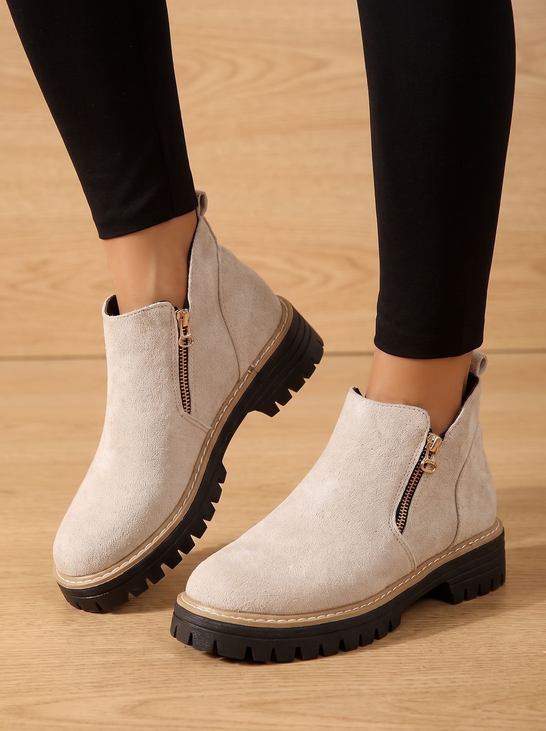 Frieda | Women’s Leopard Print Supportive Ankle Boots with Side Zip