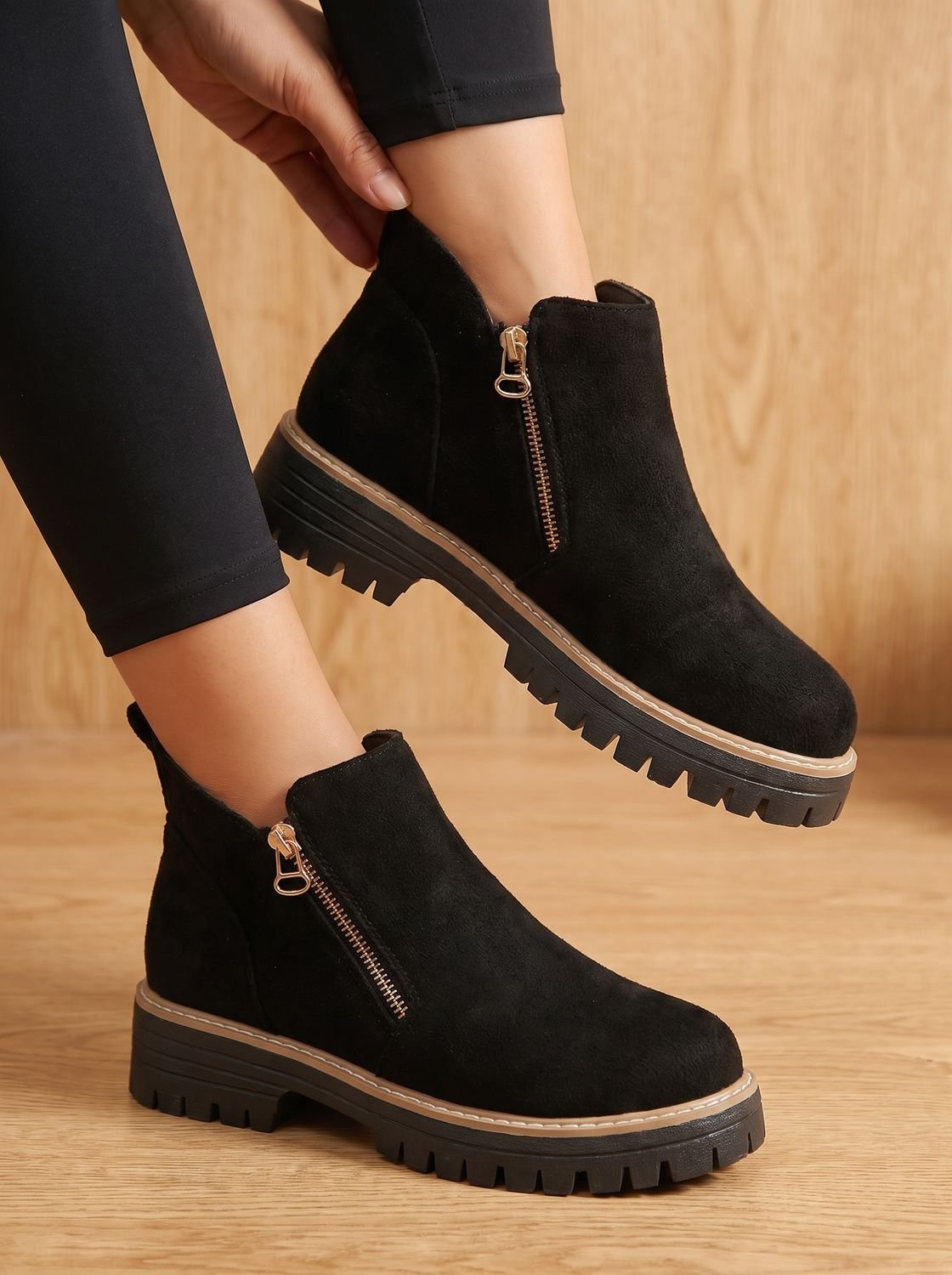 Frieda | Women’s Leopard Print Supportive Ankle Boots with Side Zip