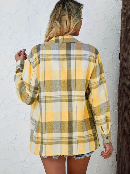 Annika | Women’s Oversized Checked Flannel Shirt with Chest Pockets