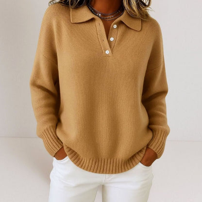 Leonie | Women’s Relaxed-Fit Polo-Collar Knit Jumper