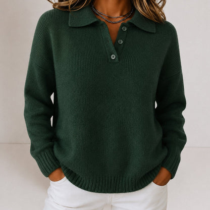 Leonie | Women’s Relaxed-Fit Polo-Collar Knit Jumper