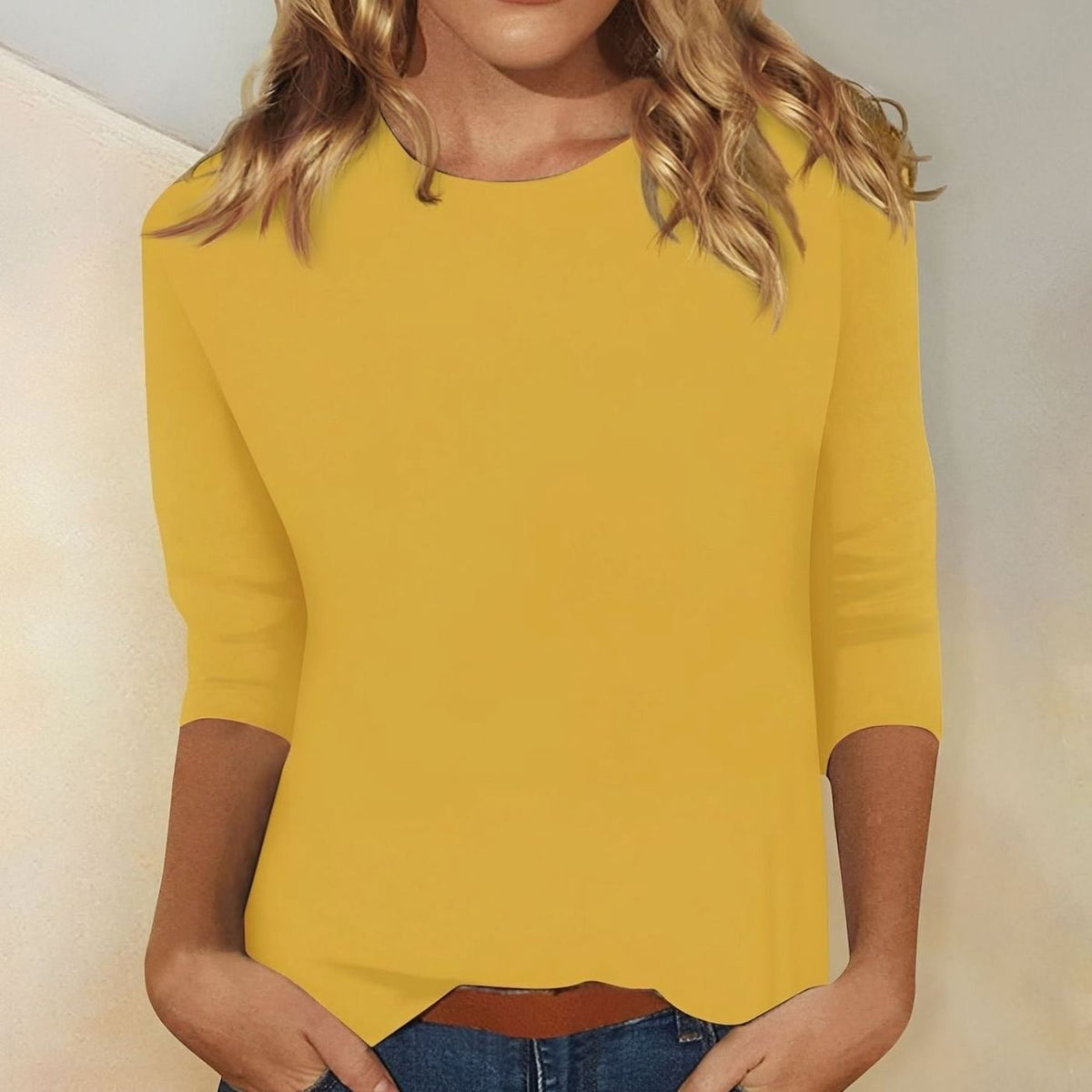 Clara | Women’s Casual Crew-Neck 3/4 Sleeve Top