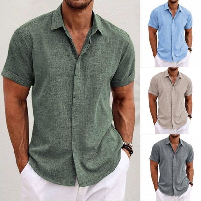 Jaxon |  Lightweight Cotton Linen Short Sleeve Shirt