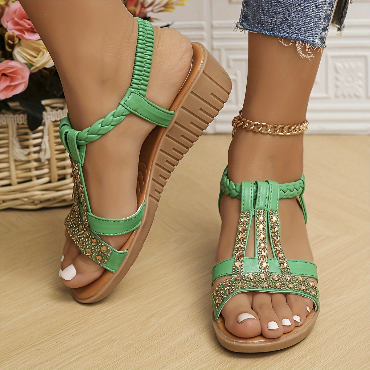 Hannah | Bohemian Low Wedge Heel Sandals