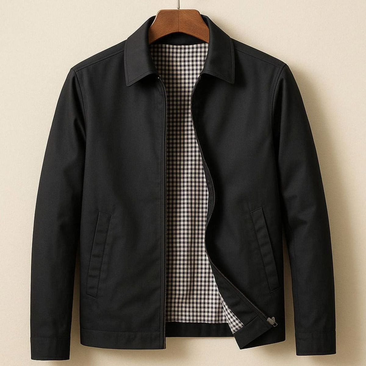 Simon | Men’s Harrington Bomber Jacket with Checked Lining