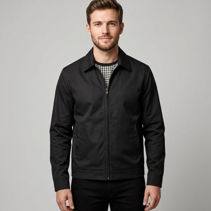 Simon | Men’s Harrington Bomber Jacket with Checked Lining