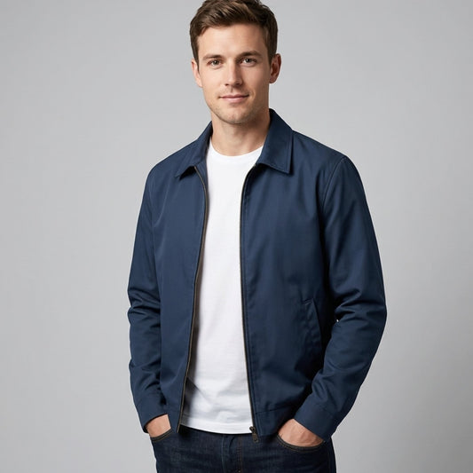 Simon | Men’s Harrington Bomber Jacket with Checked Lining