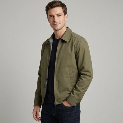 Simon | Men’s Harrington Bomber Jacket with Checked Lining
