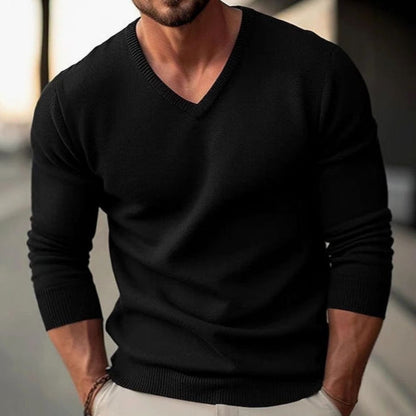 Lukas | Men’s Slim-Fit Fine-Knit V-Neck Jumper