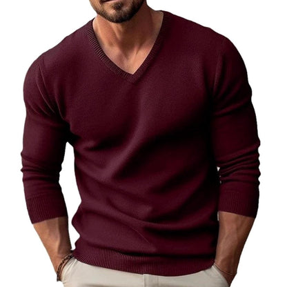 Lukas | Men’s Slim-Fit Fine-Knit V-Neck Jumper