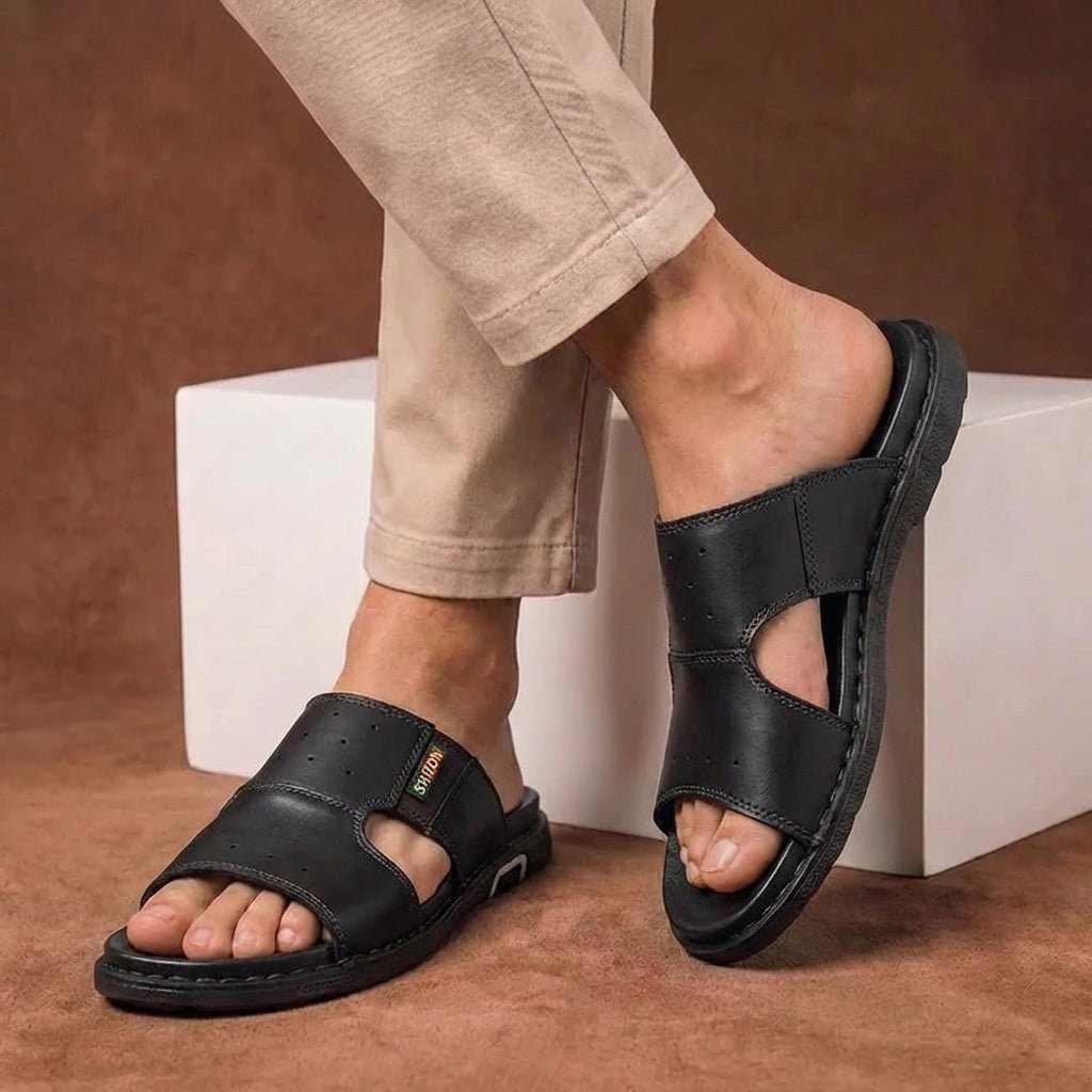 Rosenau | Herren Orthopädische Weitpassform Rutschsandalen