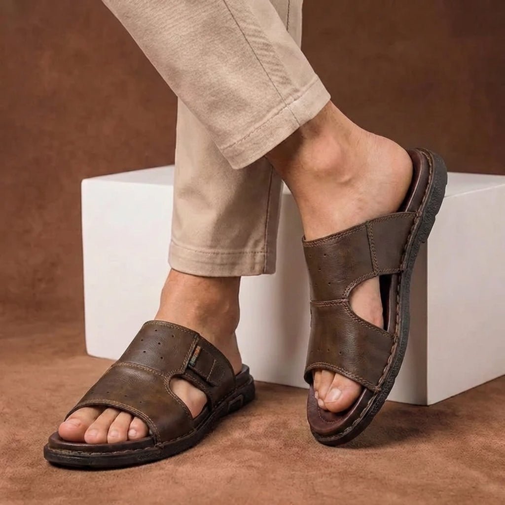 Rosenau | Herren Orthopädische Weitpassform Rutschsandalen
