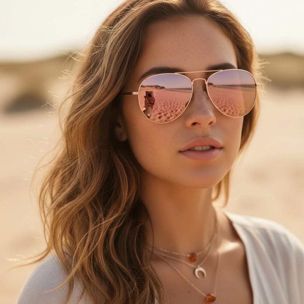 Reeve | Aviator Sunglasses with Mirrored Lenses