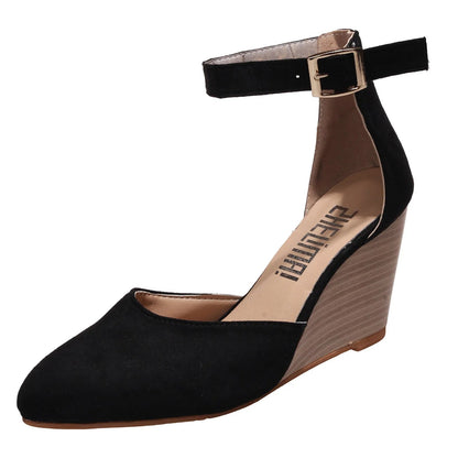 Hannah | Suede Wedge Heel Sandals