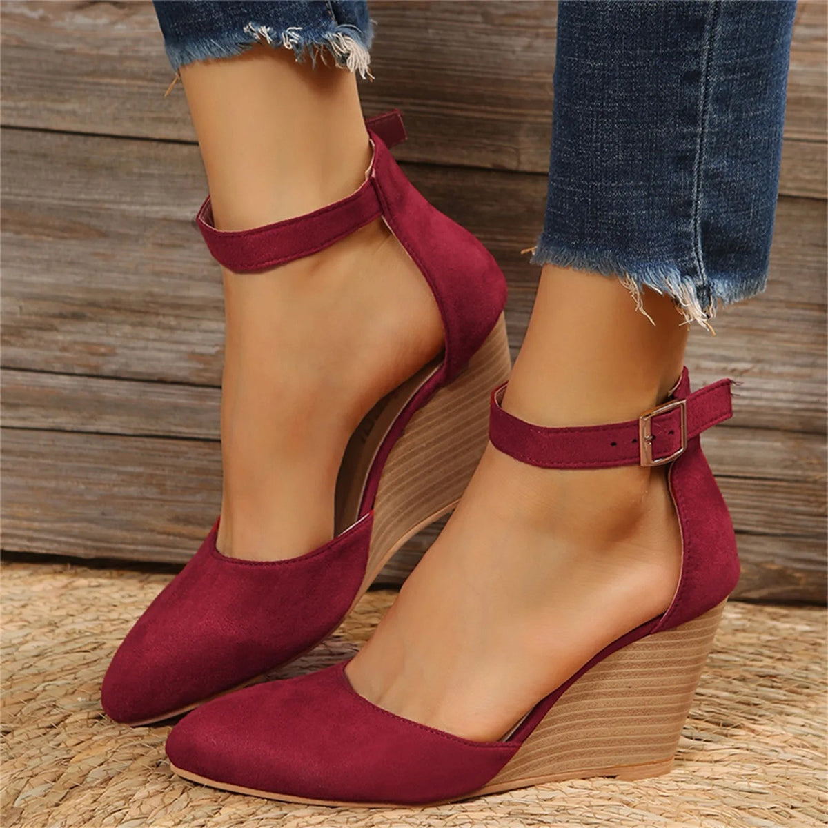 Hannah | Suede Wedge Heel Sandals